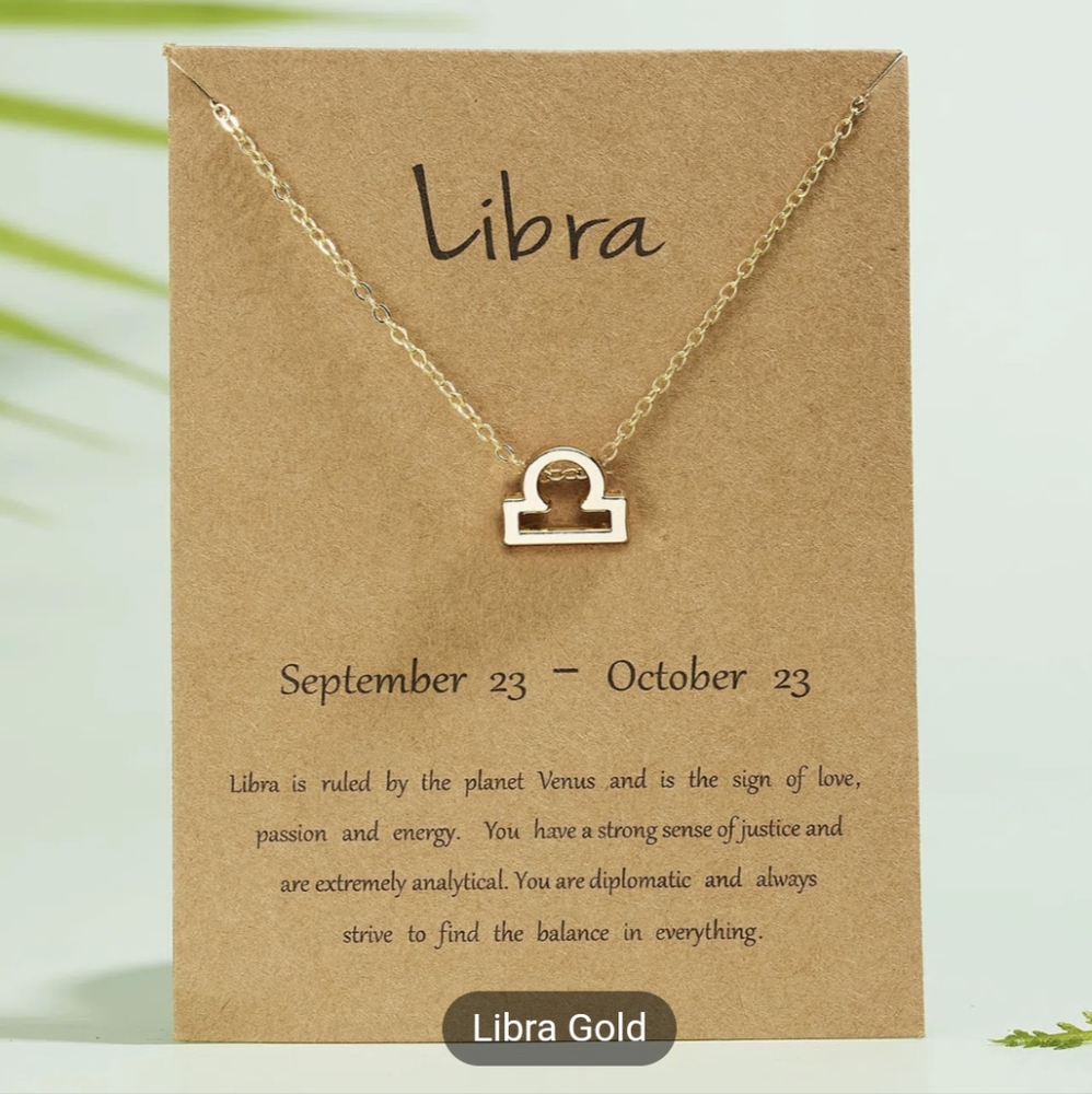 Zodiac Libra Sign Fashion Necklace - Picture 1 of 7